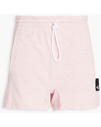 adidas Originals Mélange French Cotton-blend Terry Shorts - Pink