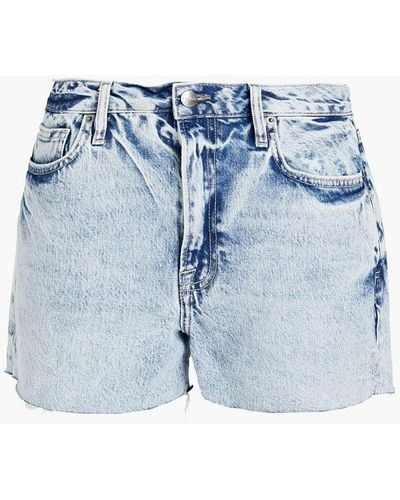 FRAME Le Simone Distressed Denim Shorts - Blue