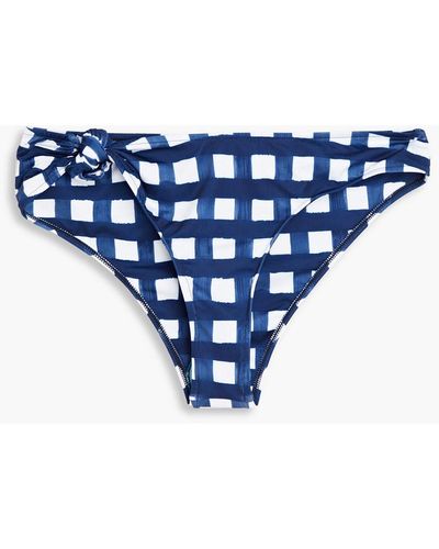 Jacquemus Vichy Knotted Gingham Low-rise Bikini Briefs - Blue