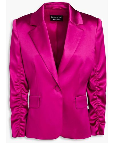 Boutique Moschino Ruched Satin Blazer - Pink