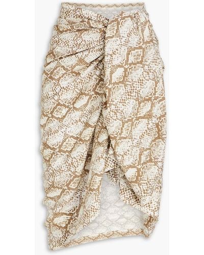 Melissa Odabash Snake-print Woven Pareo - Natural
