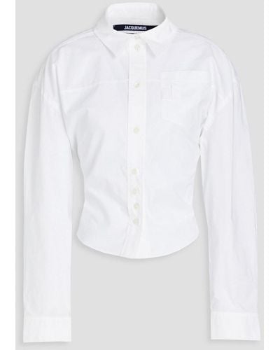 Jacquemus Aqua Cutout Cotton-poplin Shirt - White