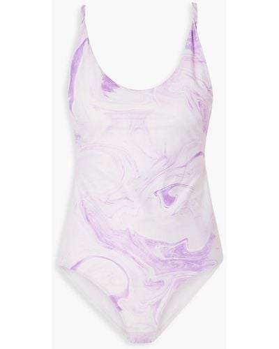 Ganni Printed Swimsuit - Pink