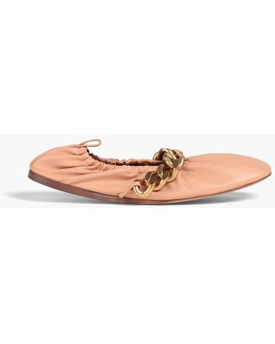 Stella McCartney Falabella Chain-embellished Faux Leather Ballet Flats - Pink