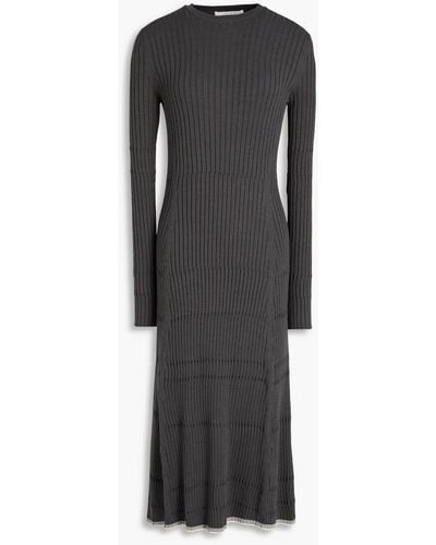 LVIR Ribbed Modal-blend Midi Dress - Black