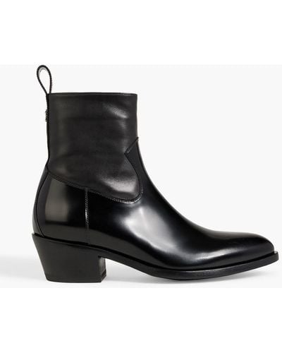 Jimmy Choo Jesse Glossed-leather Ankle Boots - Black