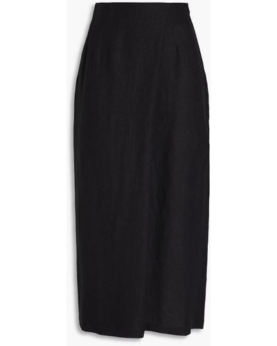Mara Hoffman Sunja Wrap-effect Hemp Midi Skirt - Black