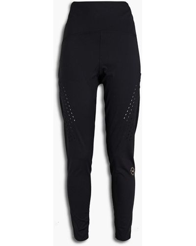adidas By Stella McCartney Truepurpose Cropped Printed Stretch-jersey leggings - Black