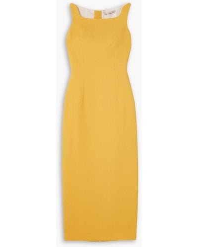 Emilia Wickstead Cleo Cutout Cloqué Midi Dress - Yellow
