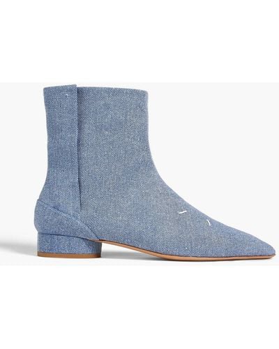 Maison Margiela Four stitch ankle boots aus denim - Blau