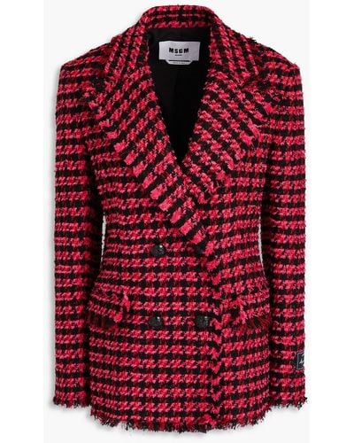 MSGM Blazer aus tweed mit hahnentrittmuster - Rot