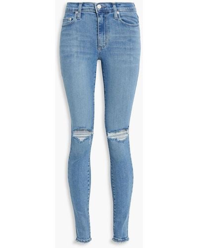 Nobody Denim Cult Distressed High-rise Skinny Jeans - Blue