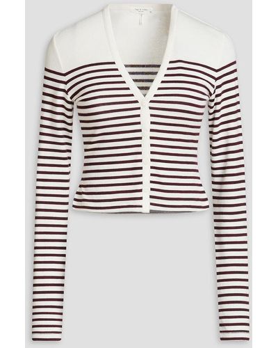 Rag & Bone Striped Knitted Cardigan - White