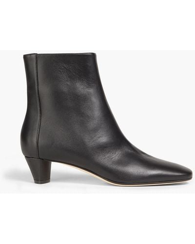 Sergio Rossi Leather Ankle Boots - Black