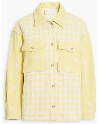 Summery Copenhagen Hannah Houndstooth Cotton-jacquard Jacket - Yellow
