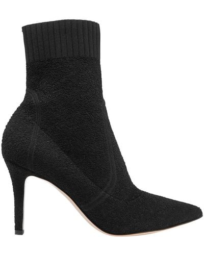 Gianvito Rossi Fiona Bouclé-knit Sock Boots - Black