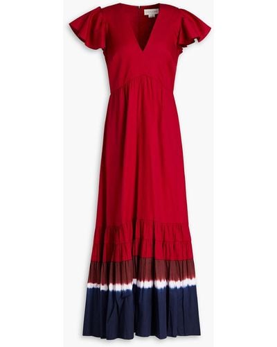Sachin & Babi Paloma Gathered Tie-dyed Cotton Midi Dress