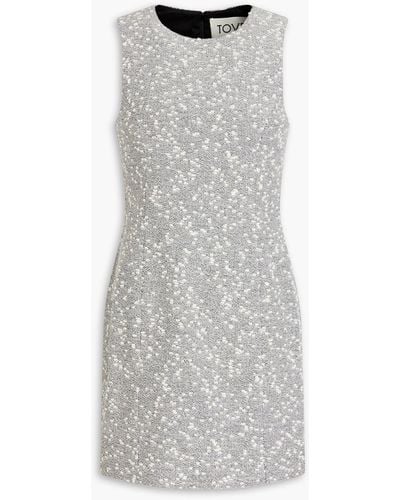 TOVE Eve Slub Cotton-blend Mini Dress - Grey
