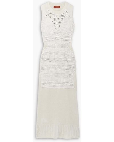 Altuzarra Arsenia Panelled Merino Wool-blend Midi Dress - White
