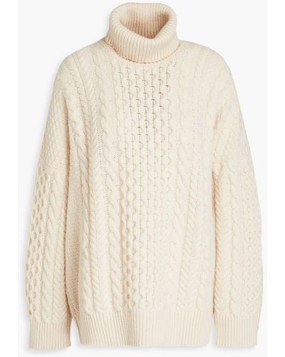 &Daughter Annis Cable-knit Wool Turtleneck Jumper - White