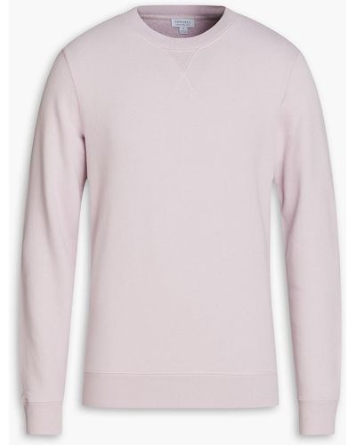 Sunspel Mélange French Cotton-terry Sweatshirt - Pink