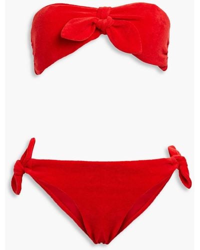 Zimmermann Knotted Cotton-blend Terry Bikini - Red