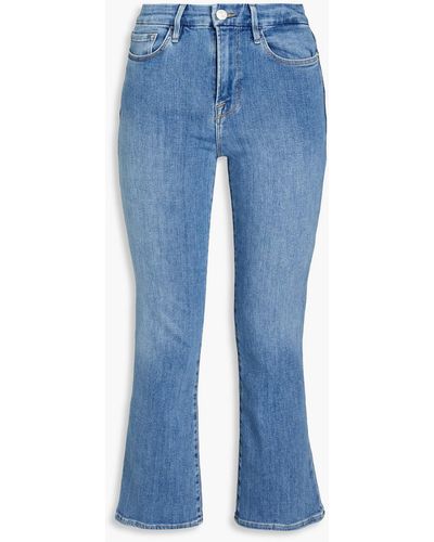 FRAME Le Crop Mini Boot Cropped Mid-rise Bootcut Jeans - Blue