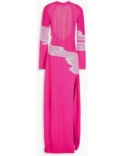 Missoni Cutout Intarsia-knit Maxi Dress - Pink