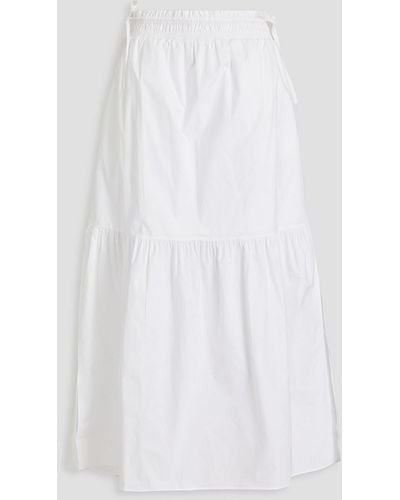 FRAME Tiered Cotton-poplin Maxi Skirt - White