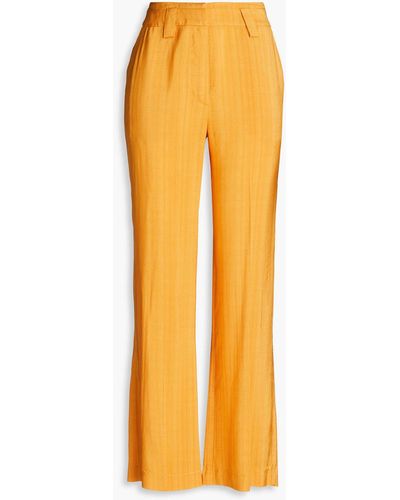 LVIR Belted Woven Bootcut Trousers - Orange