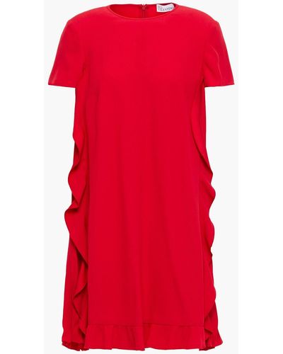 RED Valentino Ruffled Satin-crepe Mini Dress - Red