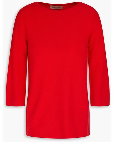 Gentry Portofino Cotton And Cashmere-blend Jumper - Red