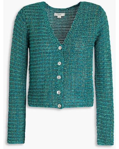 Vince Marled Cotton Cardigan - Green