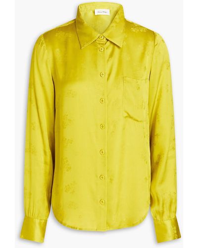American Vintage Satin-jacquard Shirt - Yellow