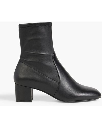 Stuart Weitzman Sofia 50 Leather Ankle Boots - Black