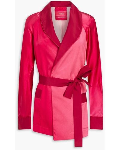 F.R.S For Restless Sleepers Dione Silk-satin Jacket - Pink