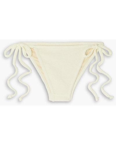 Faithfull The Brand Hazel Seersucker Low-rise Bikini Briefs - White