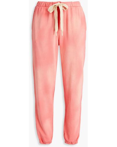 The Upside Moonstone Lennox Faded French Cotton-terry Track Trousers - Orange