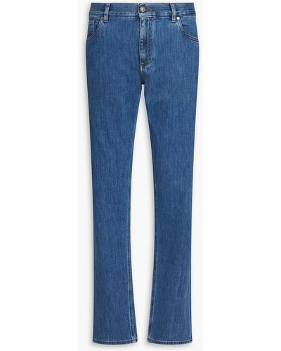Zegna Slim-fit Faded Denim Jeans - Blue