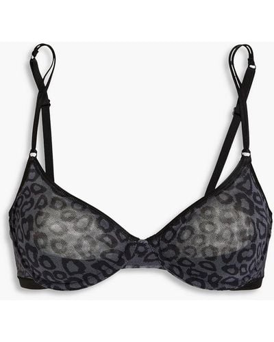 Cosabella Soire Confidence Leopard-print Stretch-mesh Underwired Bra - Black
