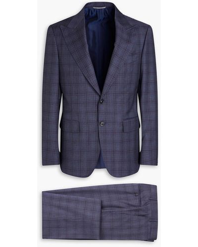 Canali Checked Wool Suit - Blue
