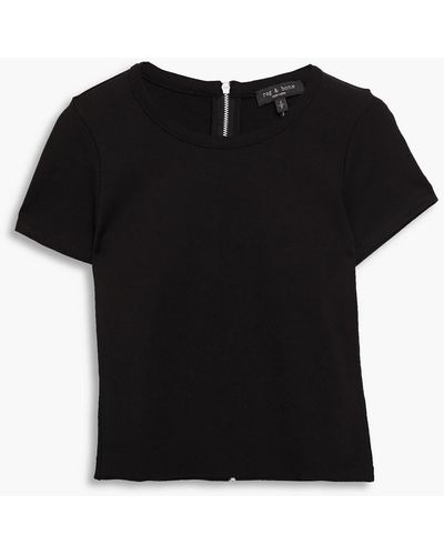 Rag & Bone Irina Cropped Ponte Top - Black