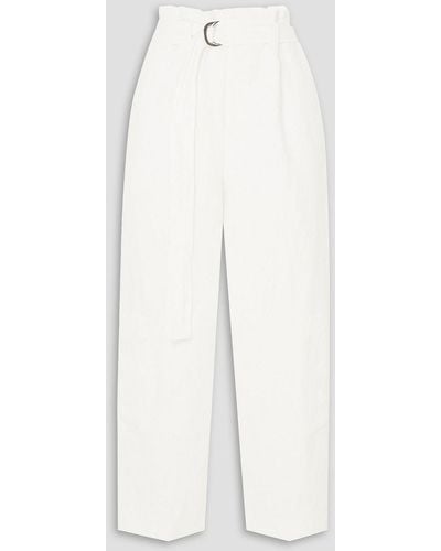 Bassike Space For Giants Belted Linen Tapered Trousers - White