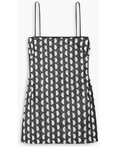 Three Graces London Sophie Embroidered Cotton Mini Dress - Black