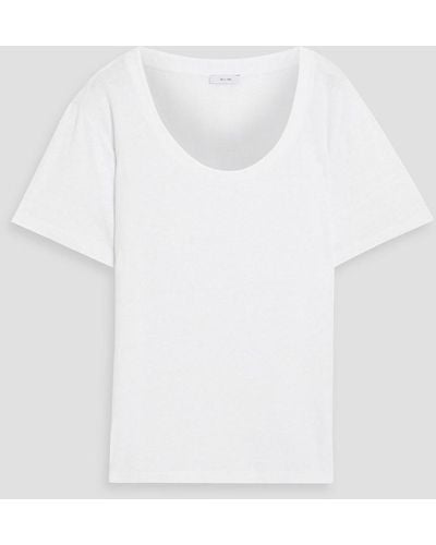 Iris & Ink Tessa Stretch-linen Jersey T-shirt - White