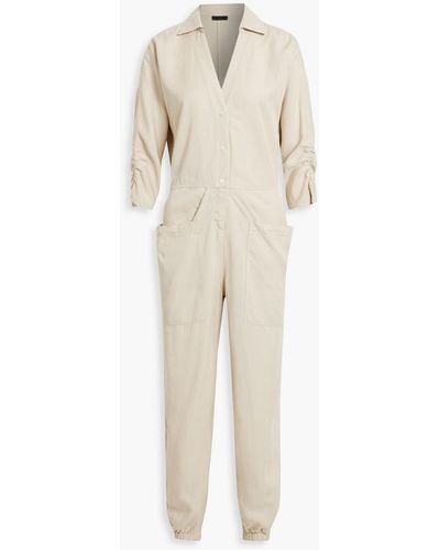ATM Lyocell-blend Twill Jumpsuit - Natural