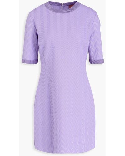 Missoni Jacquard-knit Mini Dress - Purple