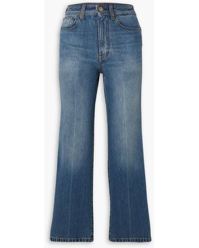 Victoria Beckham Stevie hoch sitzende cropped jeans mit weitem bein - Blau