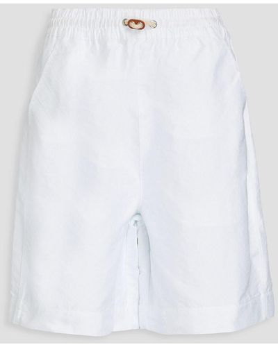 Tory Burch Satin-jacquard Shorts - White
