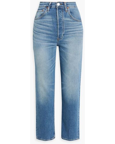 RE/DONE 70s Stove Pipe High-rise Straight-leg Jeans - Blue